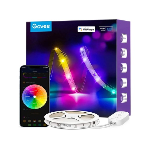[40116382] Govee RGBIC Basic Wi-Fi + Bluetooth LED Strip Lights - 10 Meters - إضاءة
