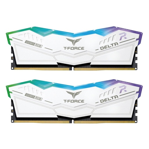 [1041119125] Team Group T-Force Delta RGB 32GB (2x16GB) DDR5 6200Mhz Ram - White - الذاكرة العشوائية